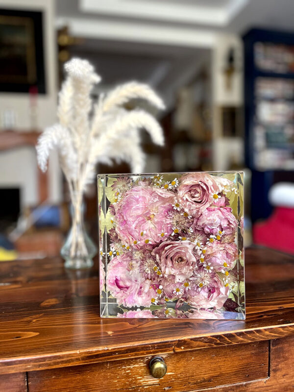 Bouquet 18x18 peonie e rose rosa 1