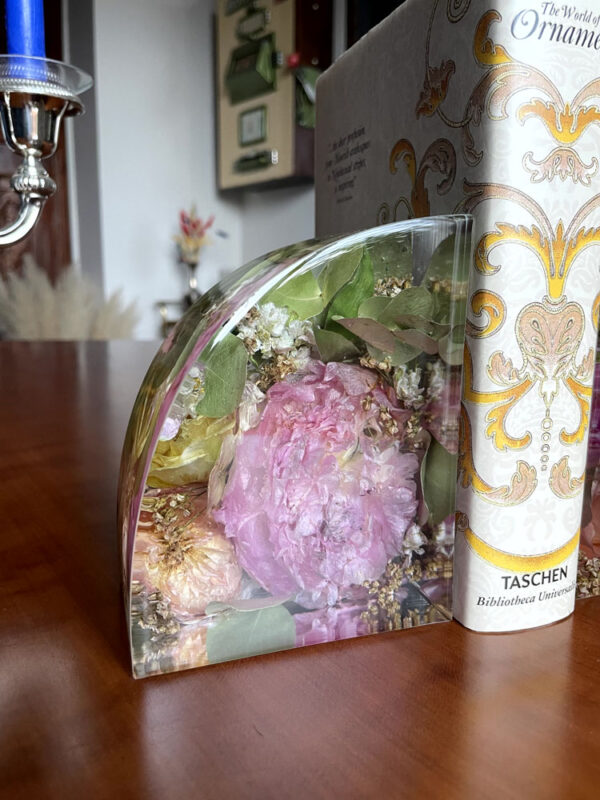 Fermalibri fiori rosa e bianchi 3