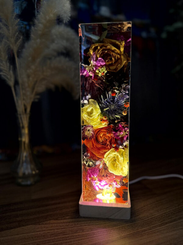 Lampada parallelepipedo vari fiori autunnali 3