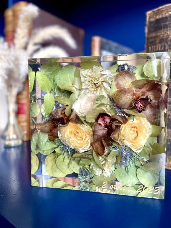 Blocco 20 x 20 fiori gialli e marroni 4