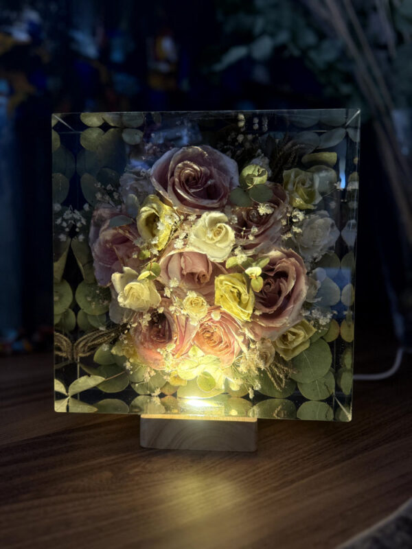 Blocco 20x20 fiori rosa e bianchi e svuotatasche rose bianche 7