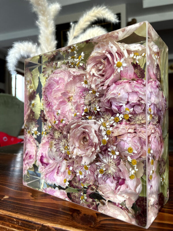 Bouquet 18x18 peonie e rose rosa 1