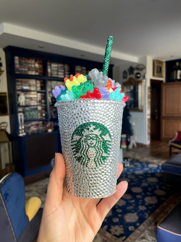 Scultura contenitore starbucks strass orsetti 1