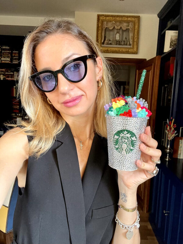 Scultura contenitore starbucks strass orsetti 3