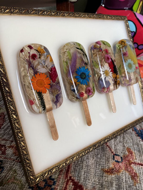 quadro 4 gelati floreali cornice d'epoca 18