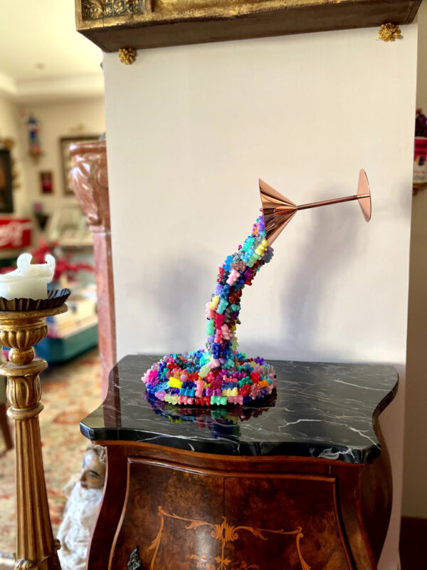Scultura cascata orsetti bicchiere martini 1