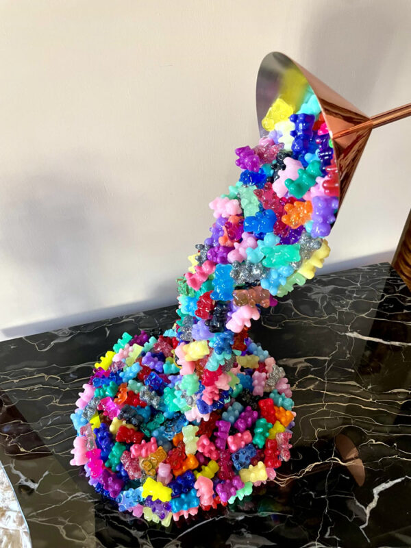 Scultura cascata orsetti bicchiere martini 2