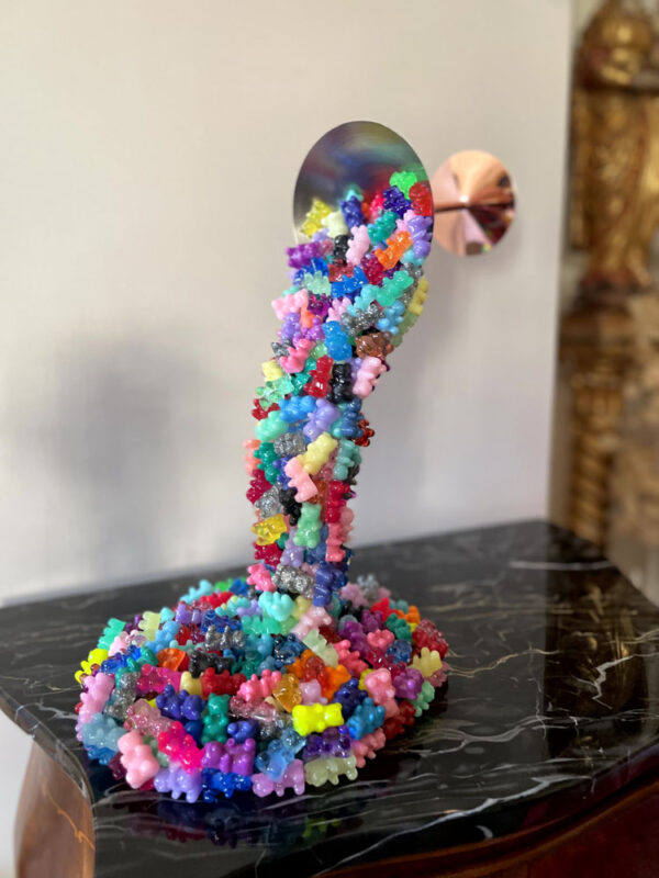 Scultura cascata orsetti bicchiere martini 4