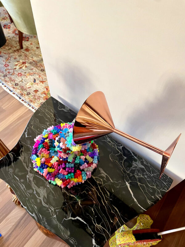 Scultura cascata orsetti bicchiere martini 9