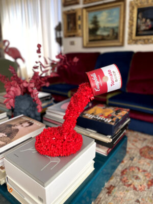 Scultura cascata orsetti barile zuppa Campbell's 1