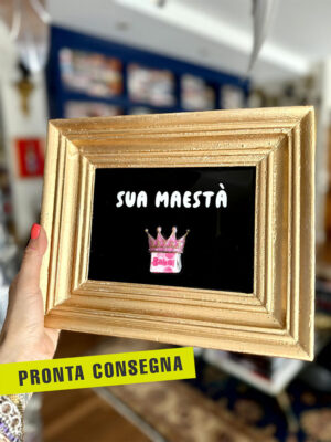 Quadro big babol corona e cornice oro 27x22 1 pronta consegna