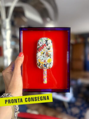 Quadro 1 gelato fumetti cornice acrilico blu sfondo rosso 1 pronta consegna