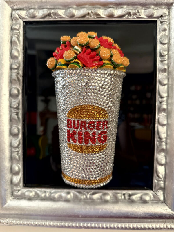 Quadro contenitore burger king ricoperto di strass 4