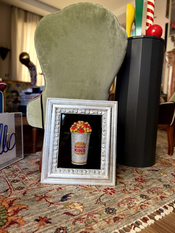 Quadro contenitore burger king ricoperto di strass 5