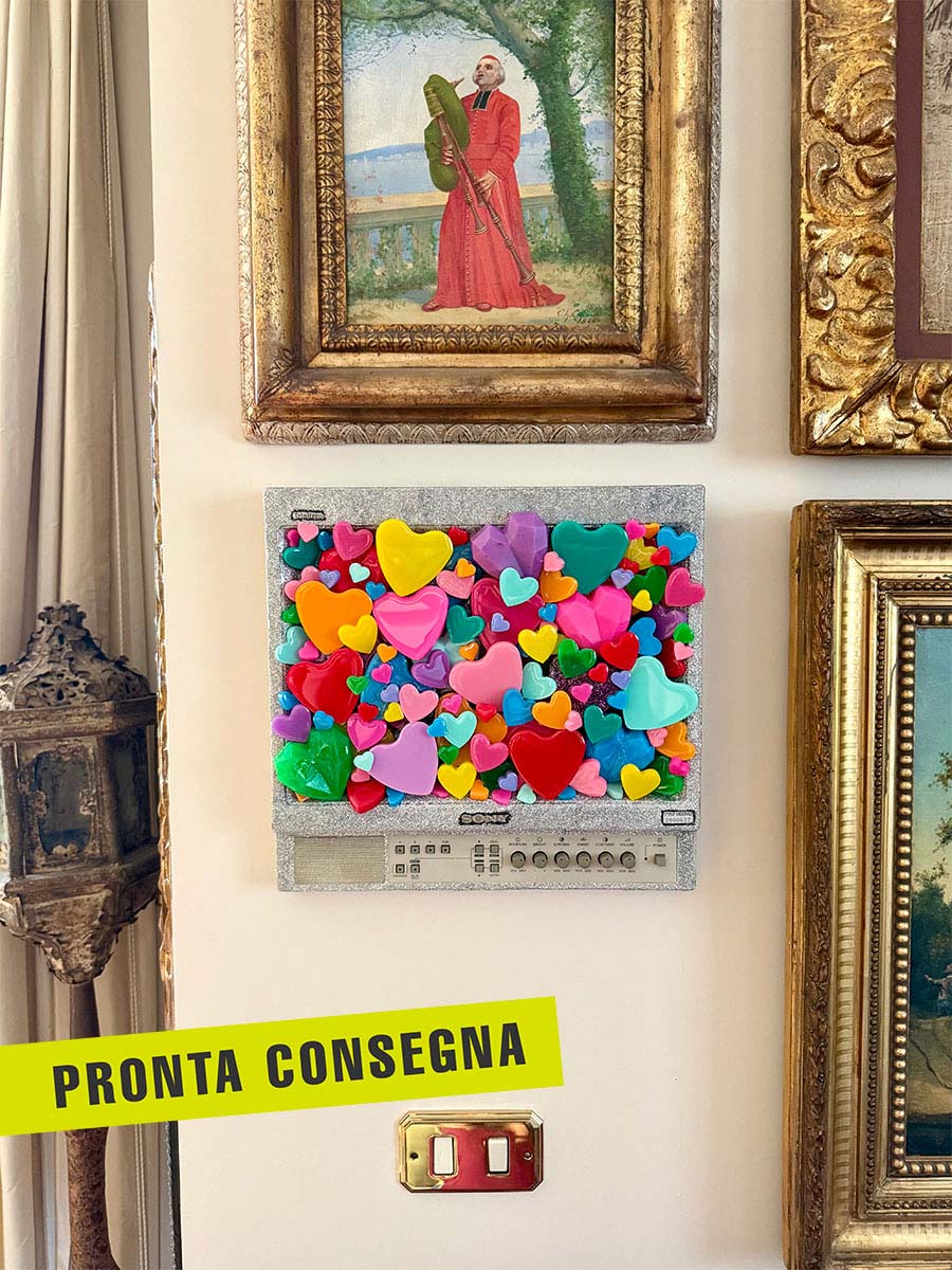 Quadro Like machine opera schermo computer glitter e cuori 1 pronta consegna