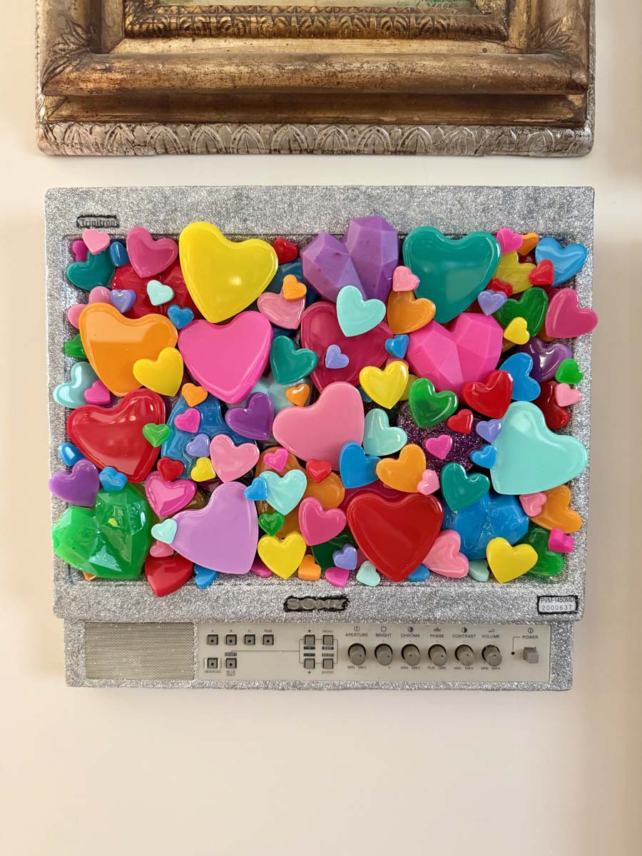 Quadro Like machine opera schermo computer glitter e cuori 2