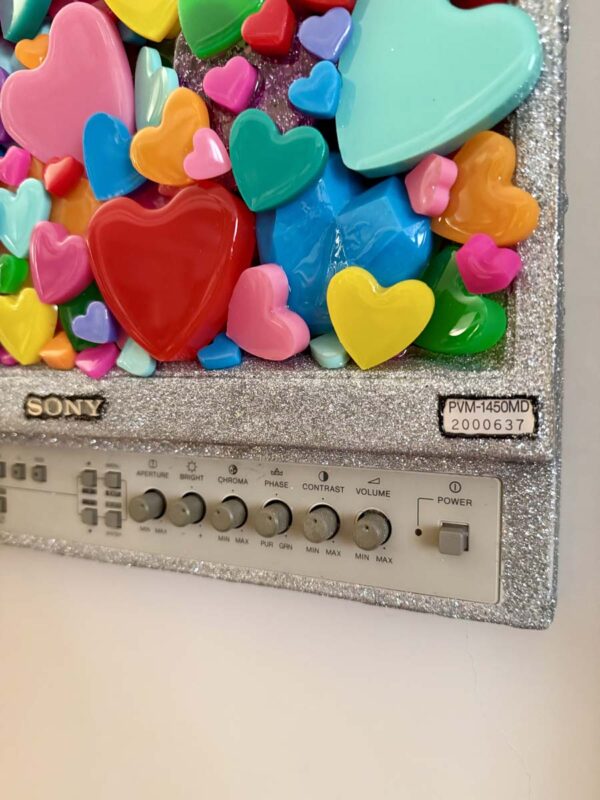 Quadro Like machine opera schermo computer glitter e cuori 4