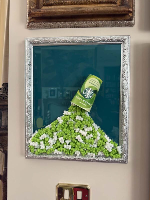 Quadro matcha latte starbucks orsetti cornice argento 1