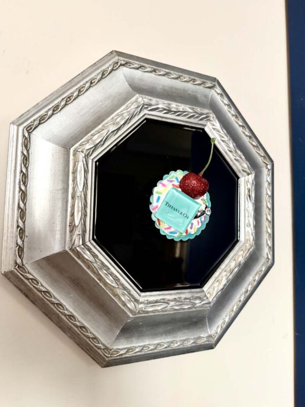 Quadro pasticcino Tiffany anello cornice esagonale argento 4