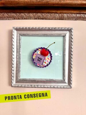 Quadro pasticcino emozionale rabbia viola cornice argento 1 pronta consegna