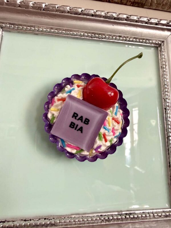 Quadro pasticcino emozionale rabbia viola cornice argento 5