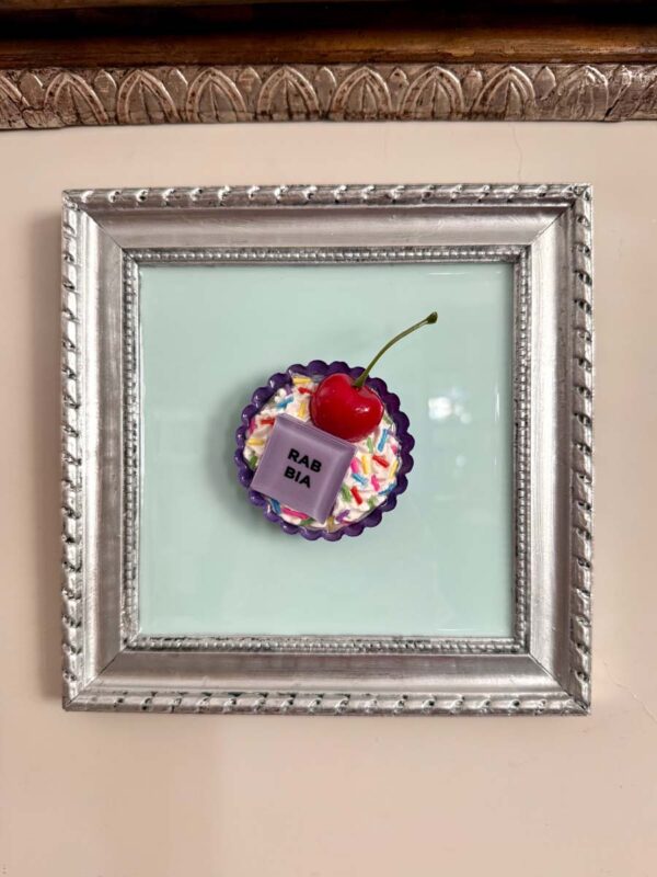 Quadro pasticcino emozionale rabbia viola cornice argento 6