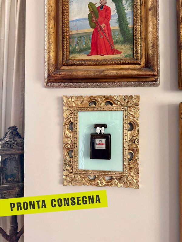 Quadro profumo nutella cornice oro 5 1 pronta consegna