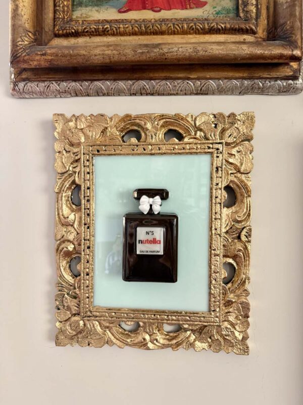Quadro profumo nutella cornice oro 5 2