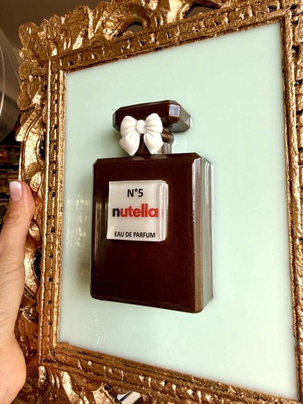 Quadro profumo nutella cornice oro 5 6
