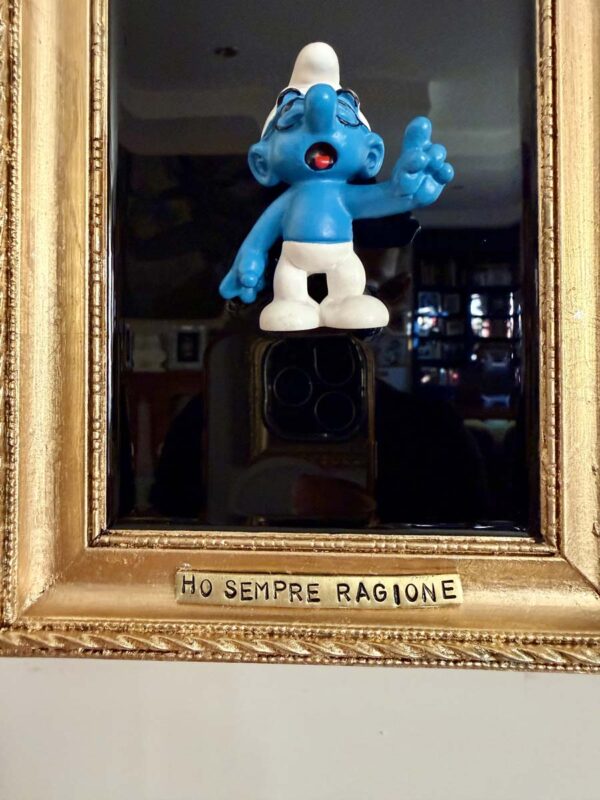 Quadro puffo quatrocchi ho sempre ragione cornice oro 2