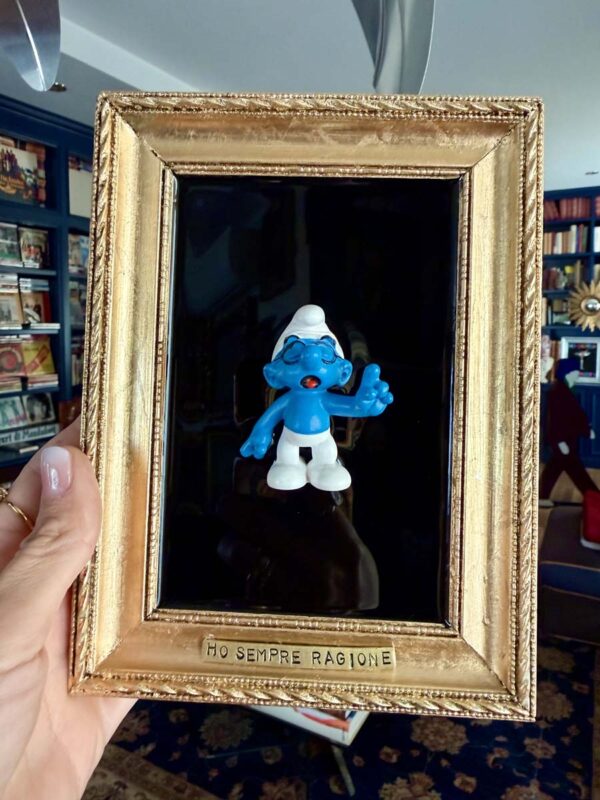 Quadro puffo quatrocchi ho sempre ragione cornice oro 5